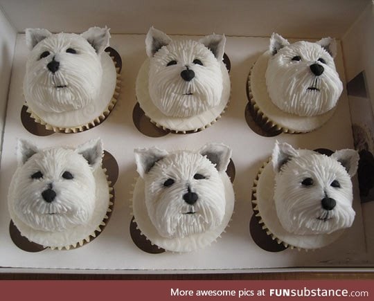 Delicious westie cupcakes