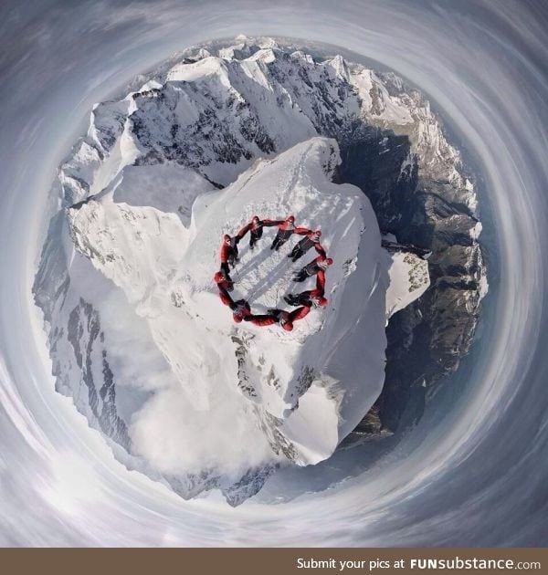 Drone group picture on the summit of Matterhorn