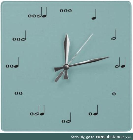 A clock that tells time with music