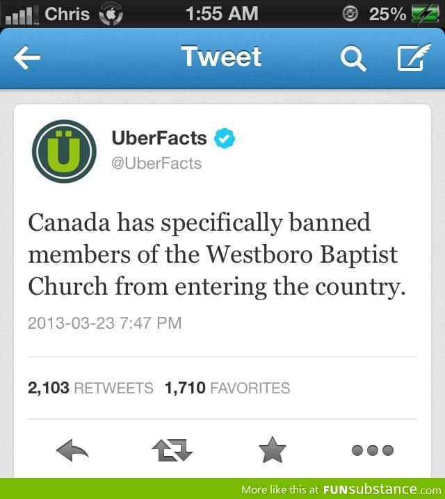 Canada hates westboro baptist too