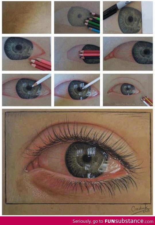An ultra-realistic eye drawn using just pencils