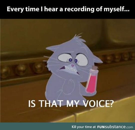 Whenever I hear a recording of my voice