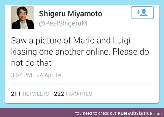 Mario and Luigi are straight