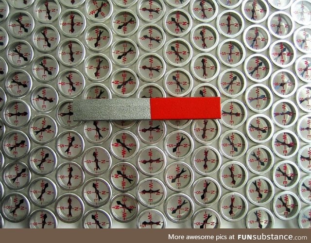 A physical visualisation of a magnetic field