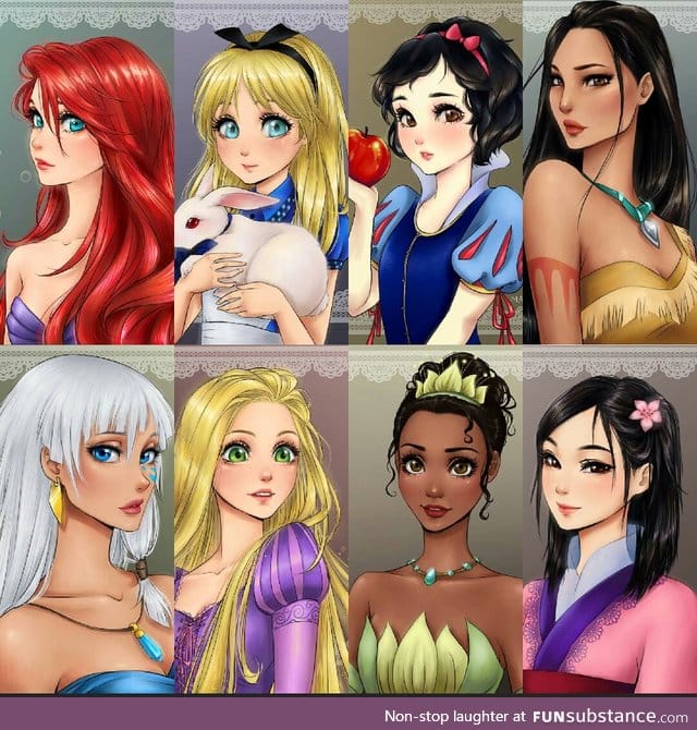 Anime style Disney girls