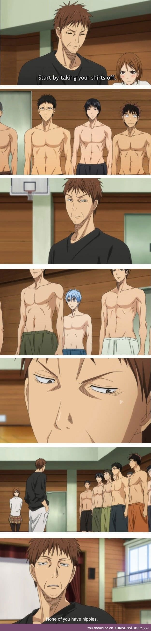 Start by taking your shirts off