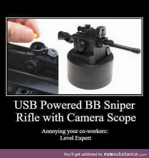 USB powered BB sniper rifle with camera scope