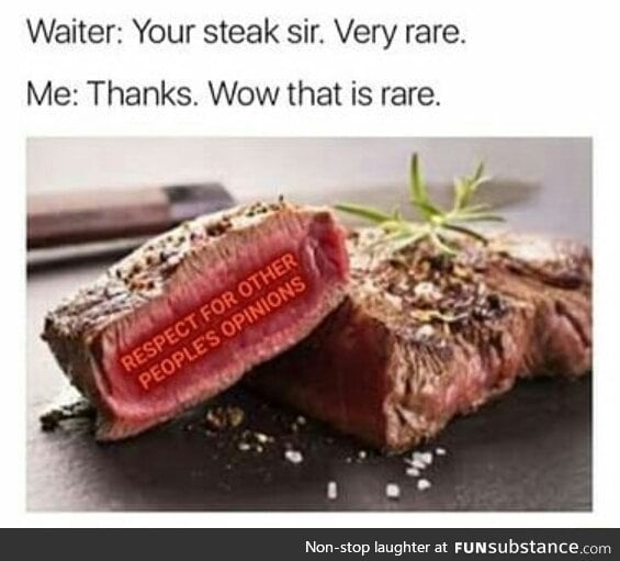 Rare steak