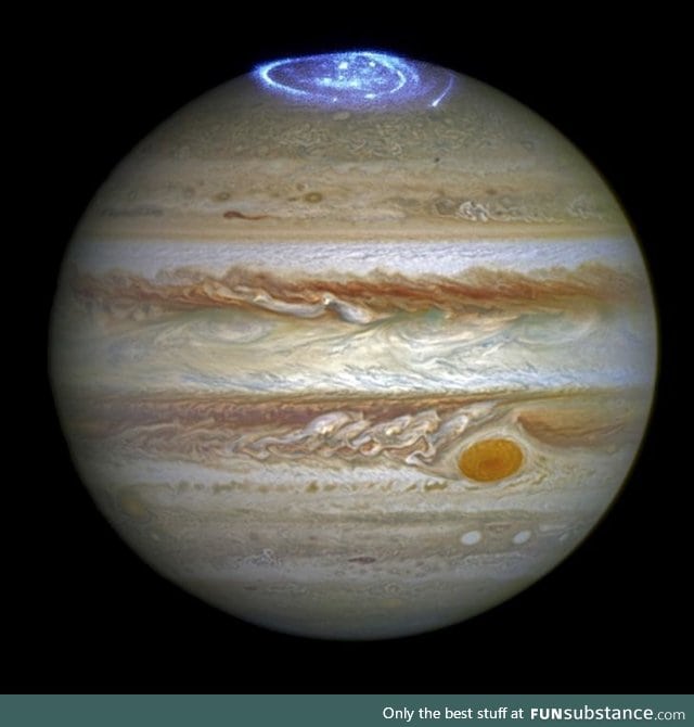 Auroras larger than Earth on Jupiter