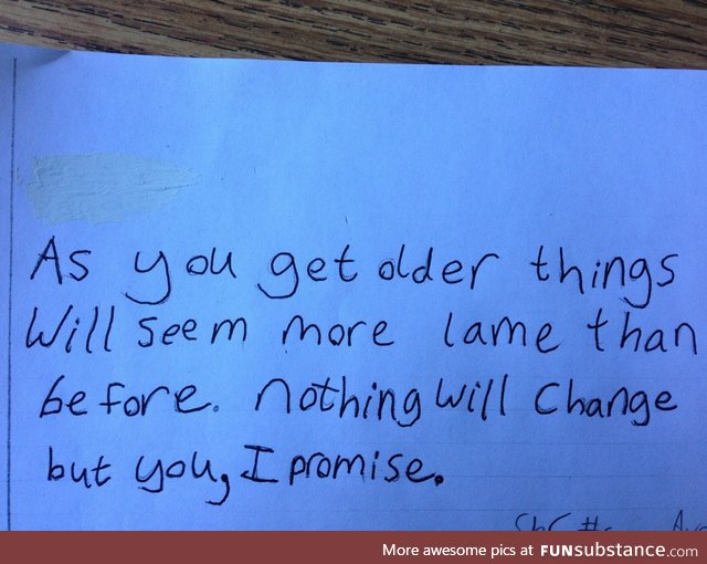 6th grader advice to next years 6th grader; Surprisingly deep