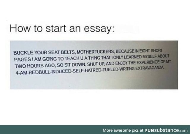 How to start an essay