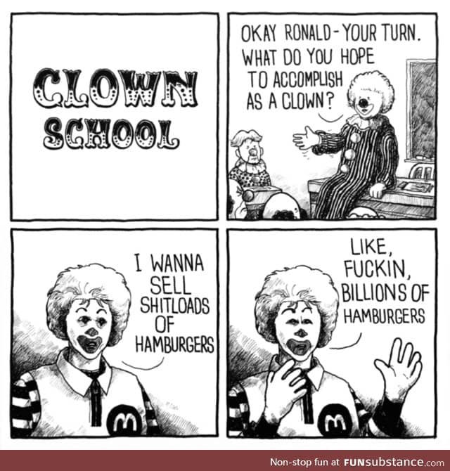 When you got ambitions but all you can afford is clown school