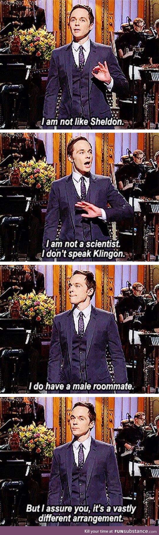 Jim parsons comparing himself to sheldon