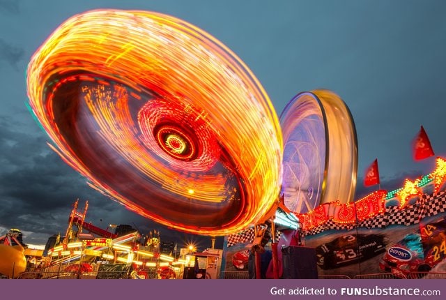 Long exposure of a Tilt-A-Whirl