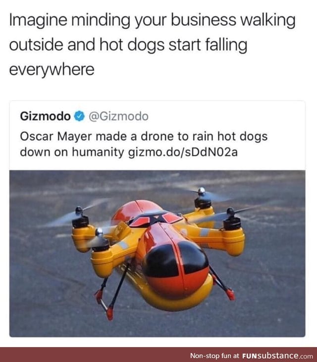 It's raining hotdogs ;)