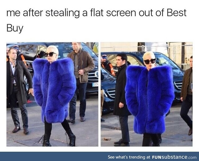She's hiding something under that