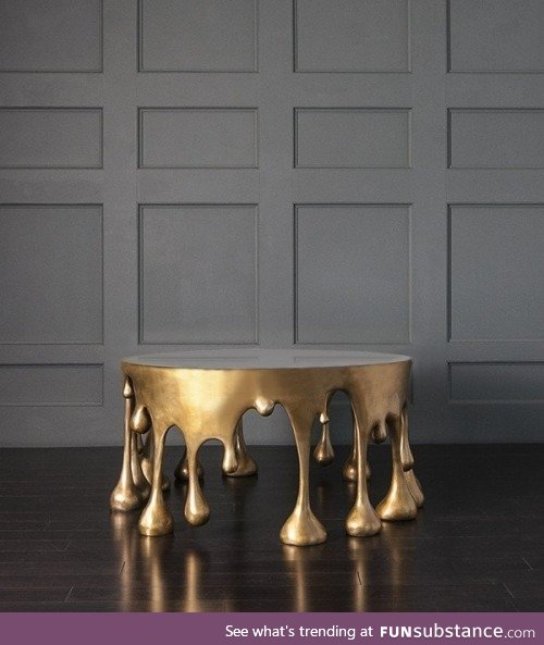 Dripping paint coffee table