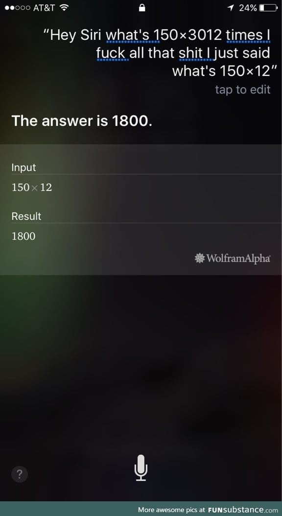 Siri is certified in understanding drunk math questions