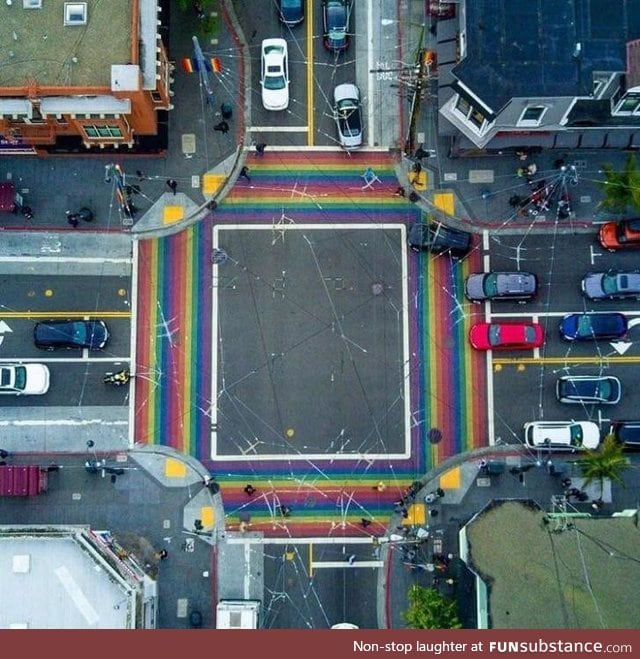 Crosswalks in San Francisco are super gay!