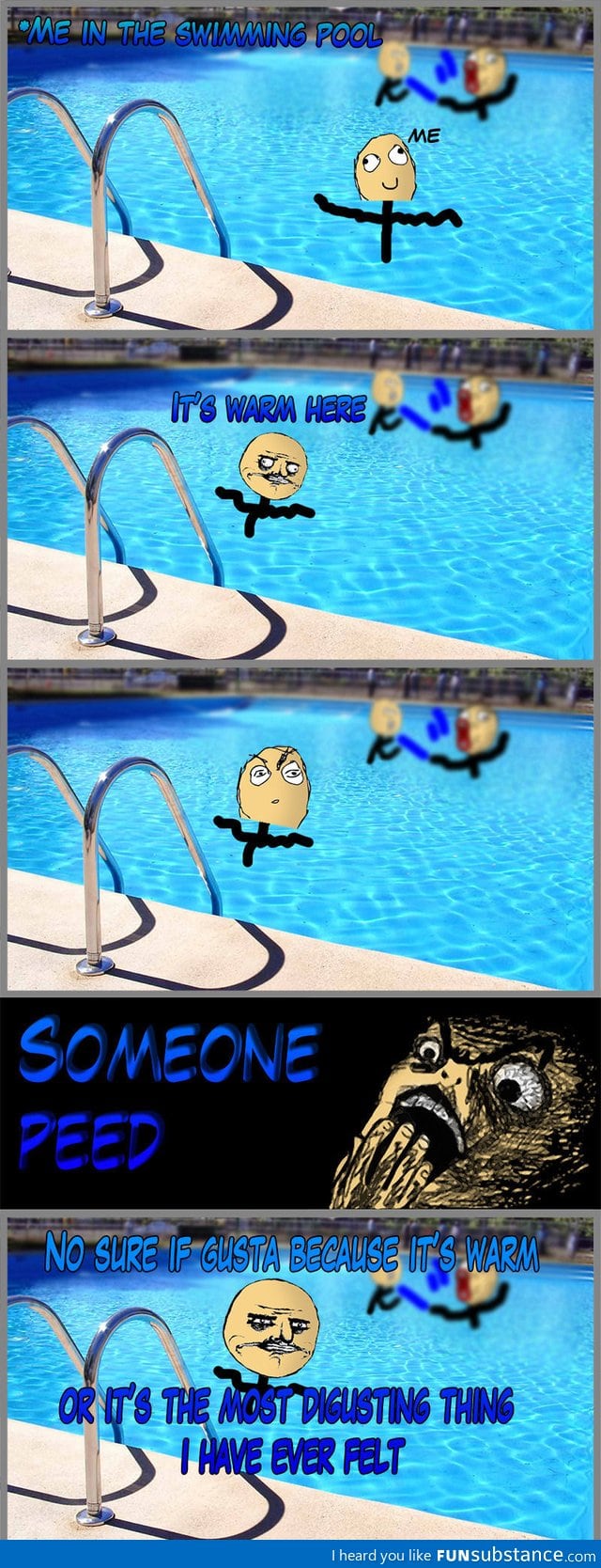 The warm zone in the swimming pool