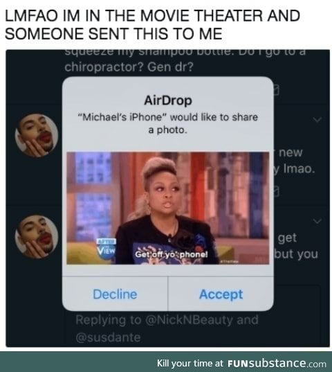 Someone found a reason to use AirDrop