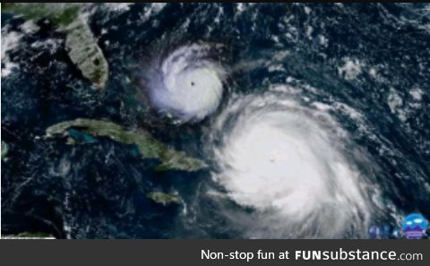 Hurricane Andrew (left) vz Irma. She's a beast