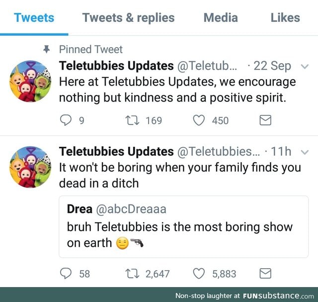 Teletubbies=God tier. Don't @ me
