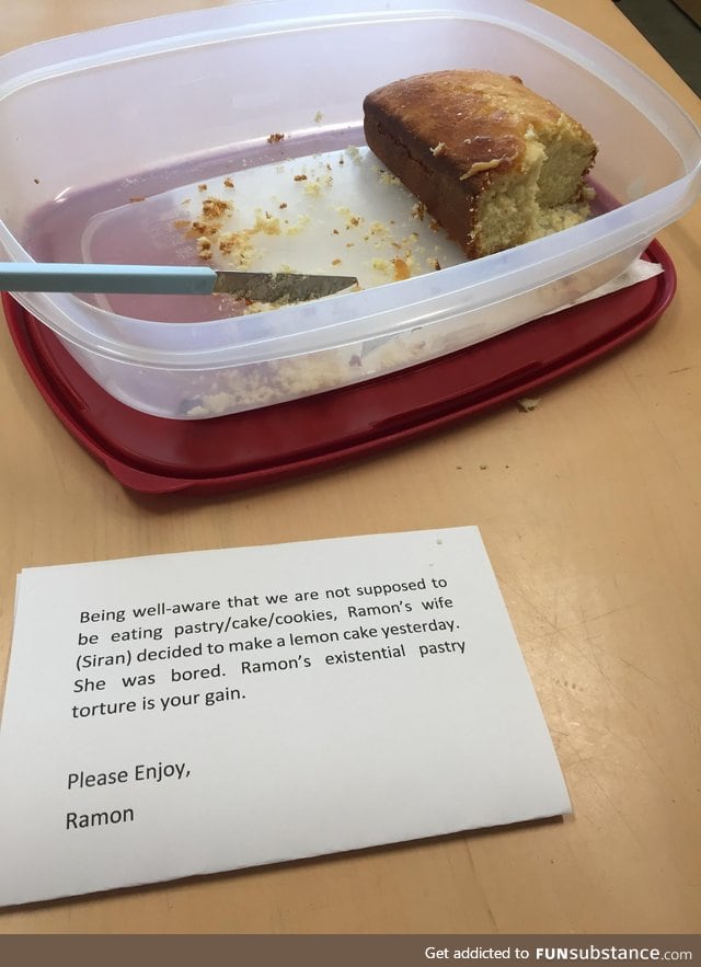 A guy in the office is trying to lose weight