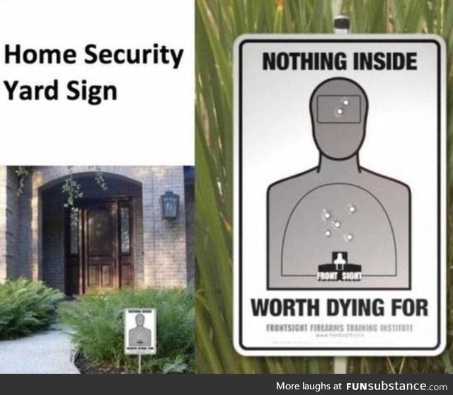 Home security sign
