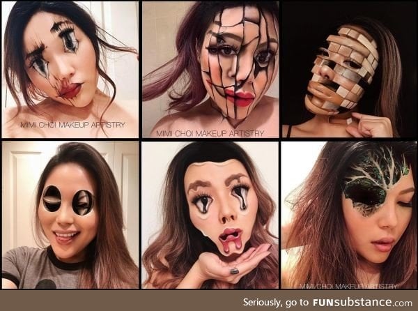 Stunning facial makeup art by mimi choi
