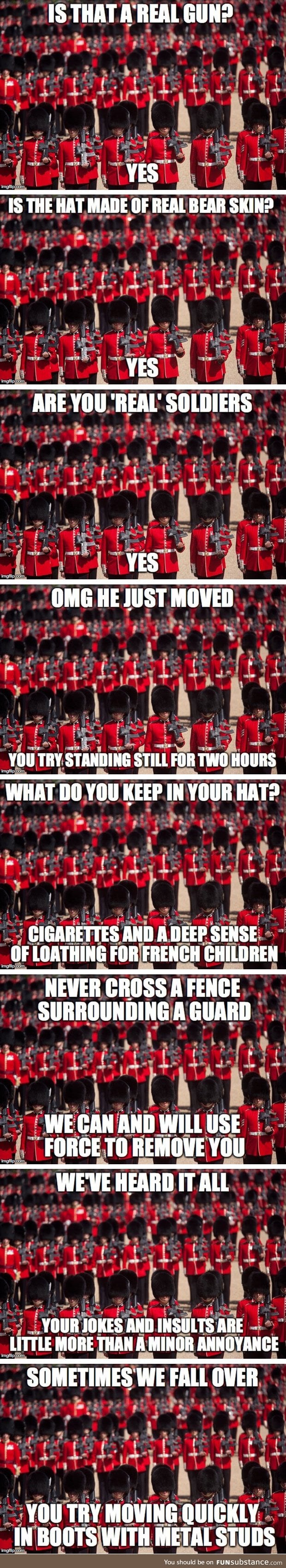 English guards with funny hats