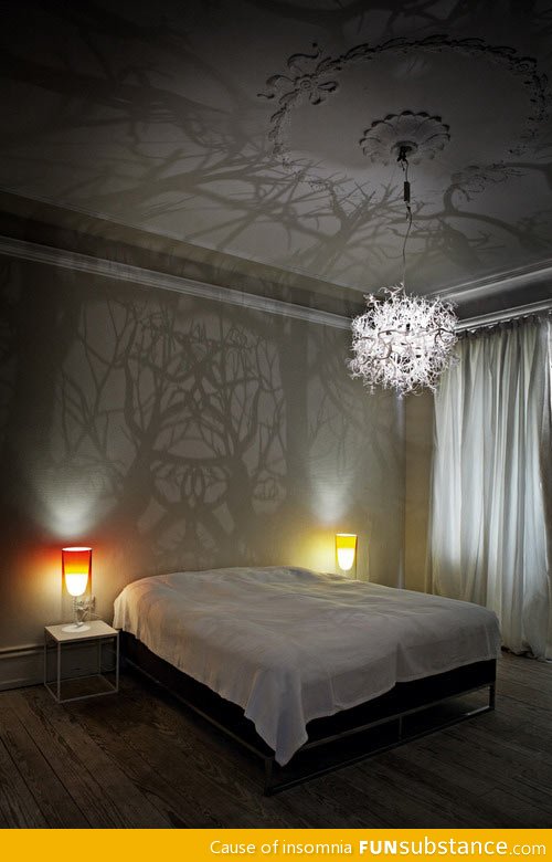 Chandelier turns the room into haunted woods