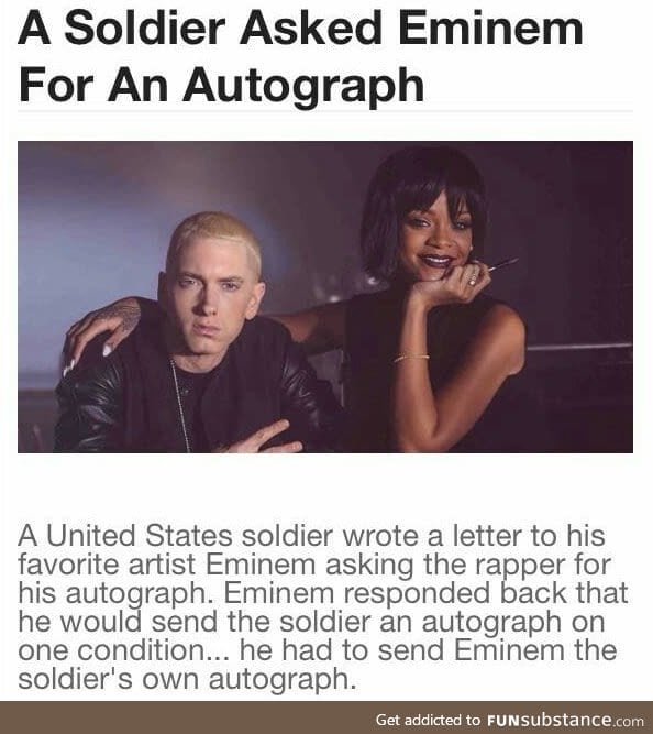 Why is it so difficult to get an autograph from Eminem