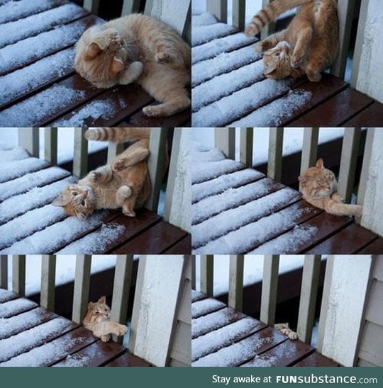 By the end, he just accepts his fate