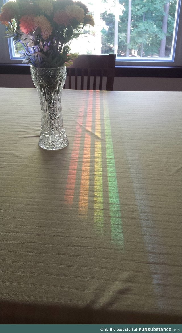 This wooden chair perfectly separates the light by color