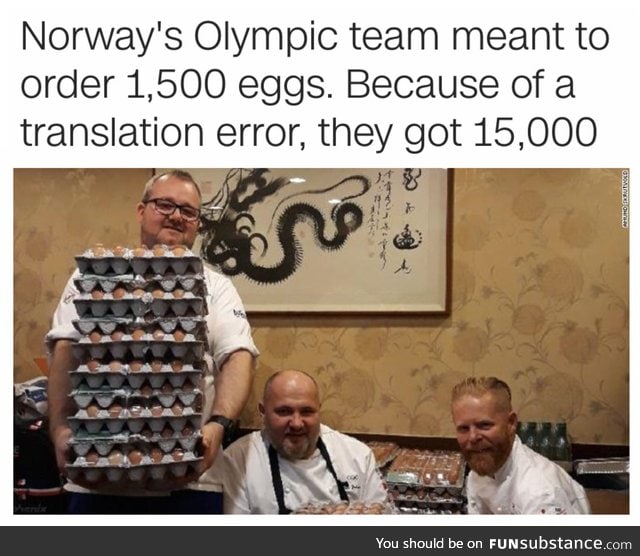 If anyone of you are in Pyeongchang, just go to the Norway team and ask for eggs