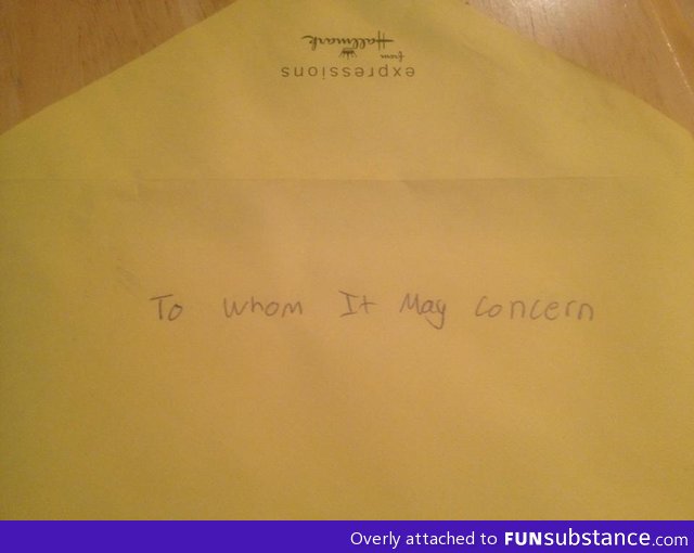 How my brother addressed our mothers day to card to our mom
