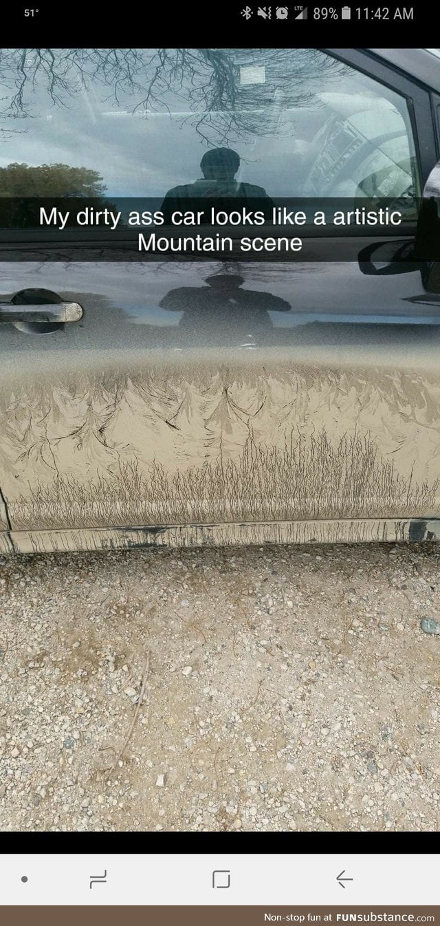 Dirty car looks like a painting