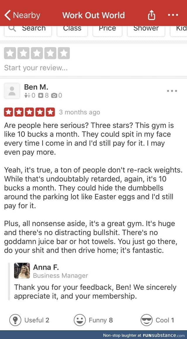 Gym review. I'm sold