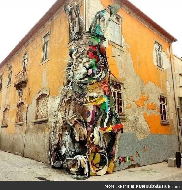 Incredible street art in Lisbon, Portugal by street artist Bordalo II