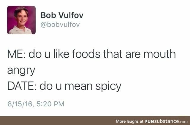 Mouth angry food