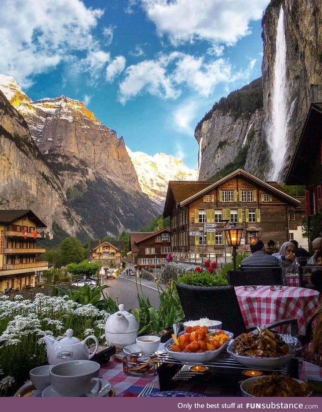 Dinner at a hotel in Switzerland