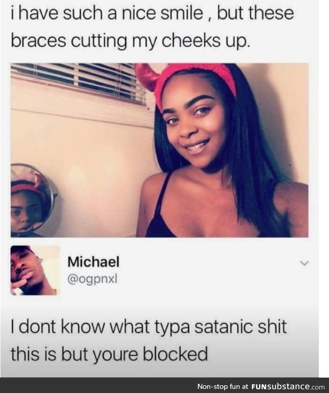 She has the devil's horn
