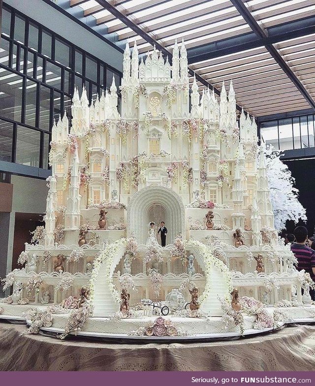 Indonesian castle wedding cake