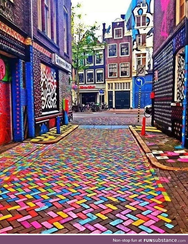A Colorful Street in Amsterdam