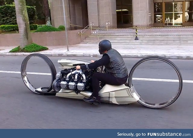 Futuristic Hubless motorcycle