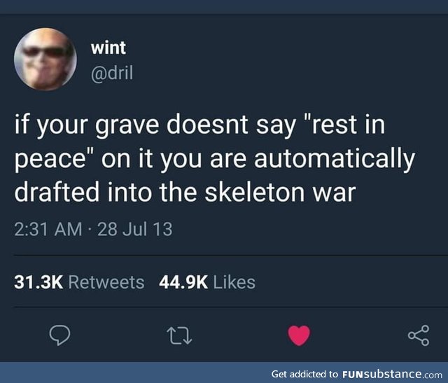 Drink lots of milk before dying