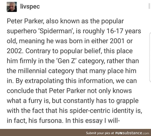 Sipderman is a fury