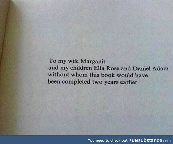 Thanking the wife and kids