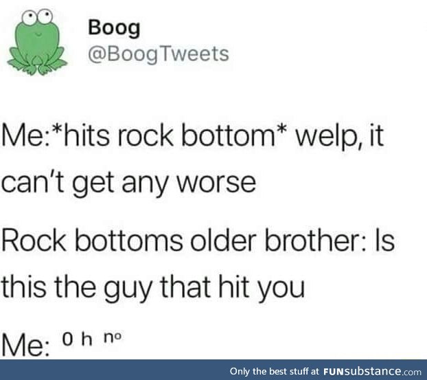 Hit rock bottom